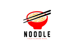 Noodle Logo, Ramen Vector, Chinese Food, Fast Food Restaurant Brand Design, Product Brand, Cafe