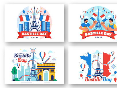 10 Happy Bastille Day Illustration