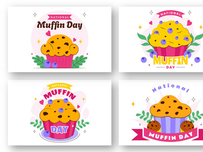 10 National Muffin Day Illustration