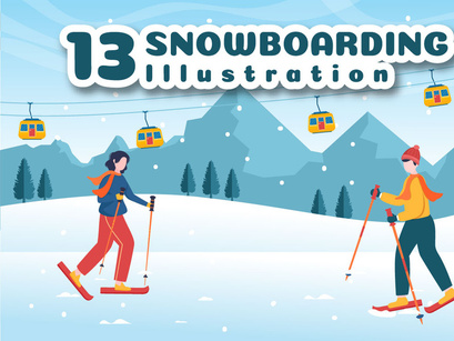 13 Snowboarding Activity Illustration
