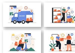15 Courier or Delivery Service Illustration