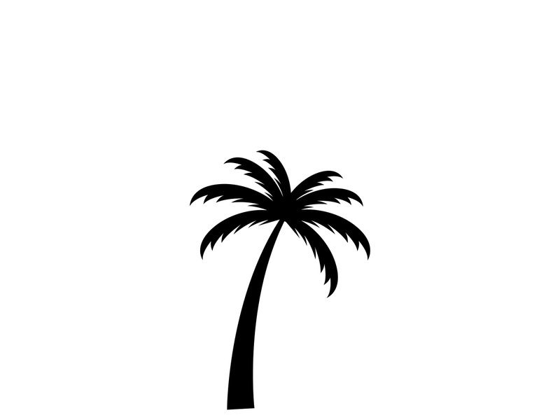 Palm tree summer logo design with creative ideas.