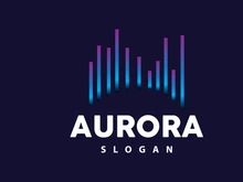Aurora Logo, Light Wave Vector, Nature Landscape Design