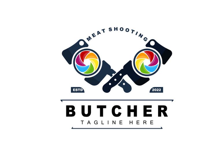 Butcher logo design, Knife Cutting Tool Vector Template, Product Brand Illustration