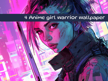 Anime girl warrior wallpaper preview picture