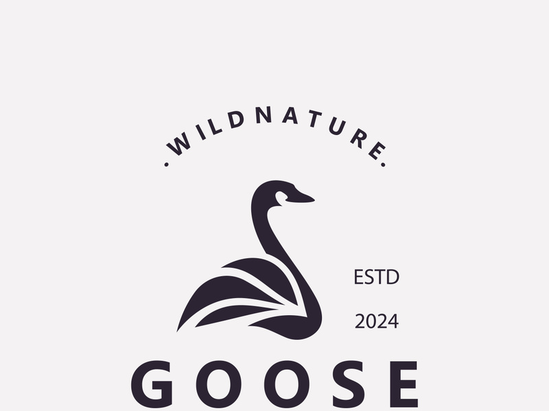 Animal Goose bird nature logo with modern style inspiration. premium design