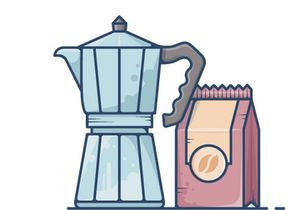 Italian Coffee Maker Illustration