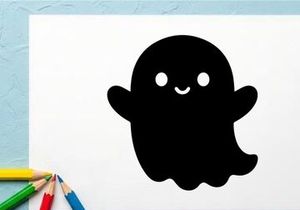 Niedliche Halloween-Geist-Illustration für Kinder und Dekorationen