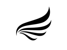 Black wing falcon bird logo