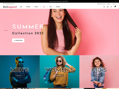 Fashion Website Home Design UI