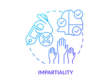 Impartiality blue gradient concept icon preview picture