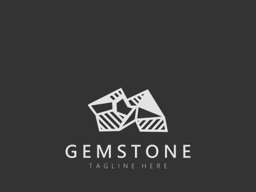 Gemstone logo design for jewelry Mineral pictogram collection emerald preview picture