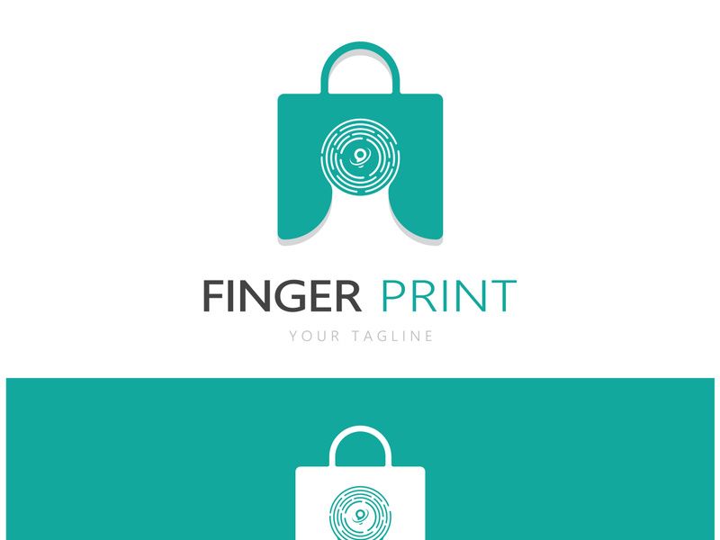 simple flat fingerprint logo,for security,identification,badge,emblem,business card,digital,vector
