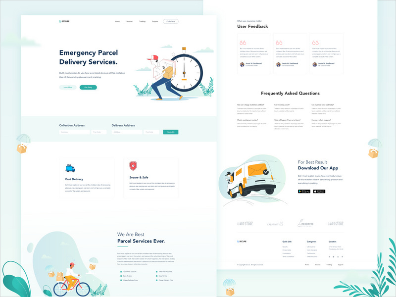 Parcel Delivery Landing Page.