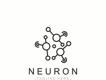 Neuron logo or nerve cell healthy abstract molecule design template