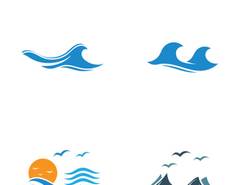 Ocean water wave wave logo design. preview picture