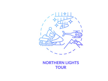 Northern lights tour concept icon preview picture