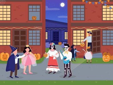 Halloween flat color vector illustration preview picture