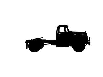 Silhouette of a classic pickup truck with flatbed and cab silhouette preview picture