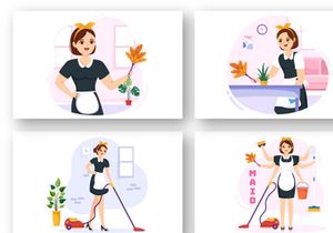 15 Professional Girl Maid Illustration