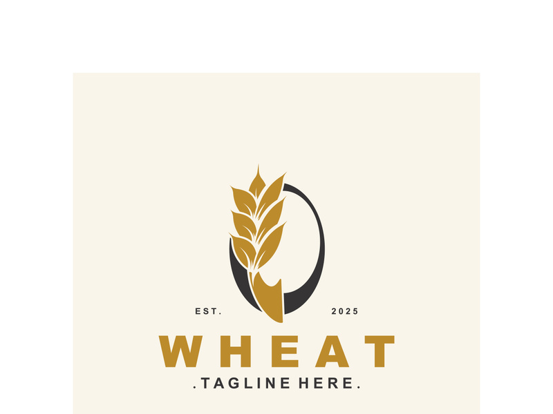 Wheat logo concept, agriculture nature wheat grain logo template