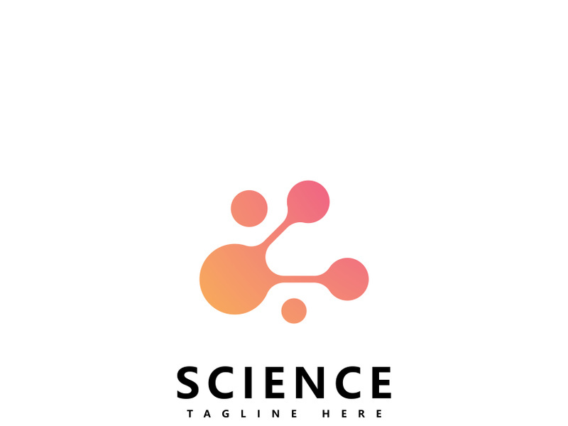 Molecule logo icon template for  science brand identity.