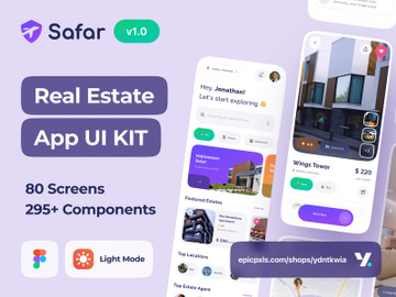 Safar - Real Estate App Light Theme UI Kit preview picture