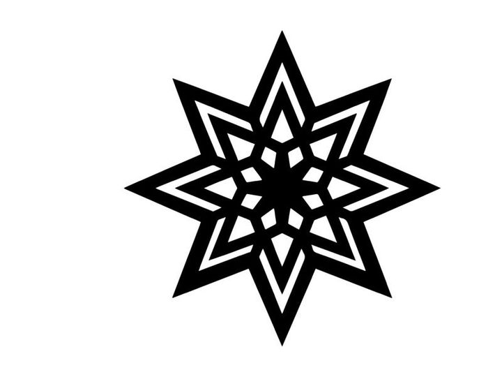 Black and White Geometric Star Ornament for Christmas Decorations