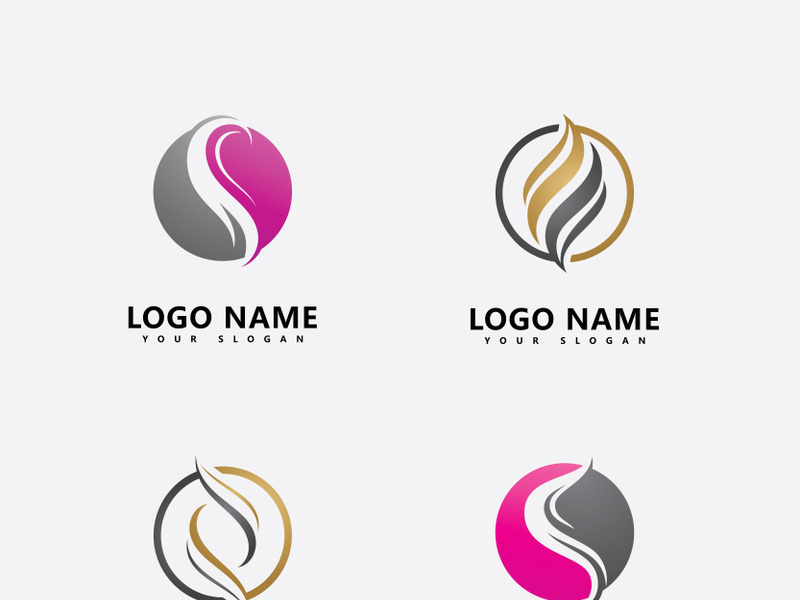 Hair logo  hair wave icon  vector template