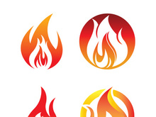 Fire logo design illustration and fire symbol icon vector