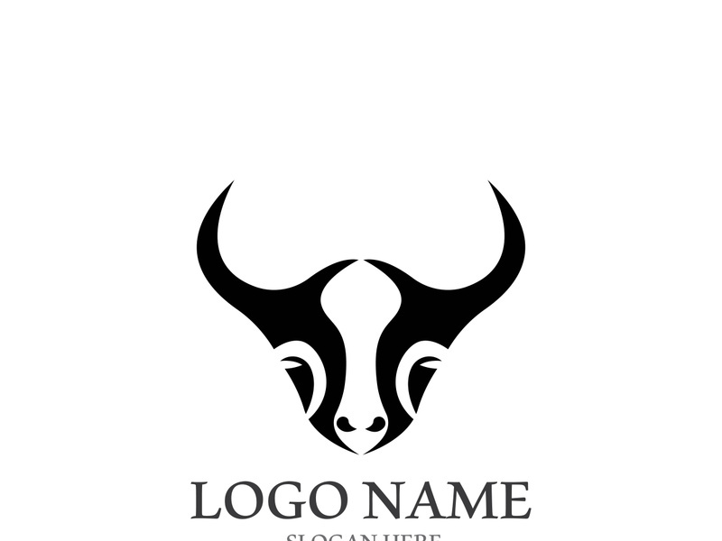 Bull head logo vector icon design illustration