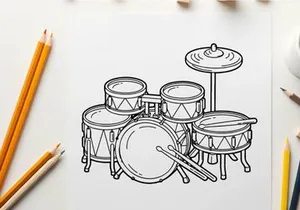 Drum set isolated vector illustration flat design