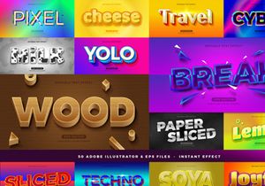 50 in 1 Bundle Attractive Text Effect Style