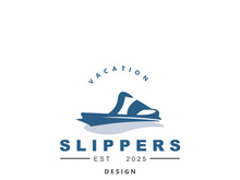 Slippers Logo creative Design vintage Concept Illustration Symbol Icon