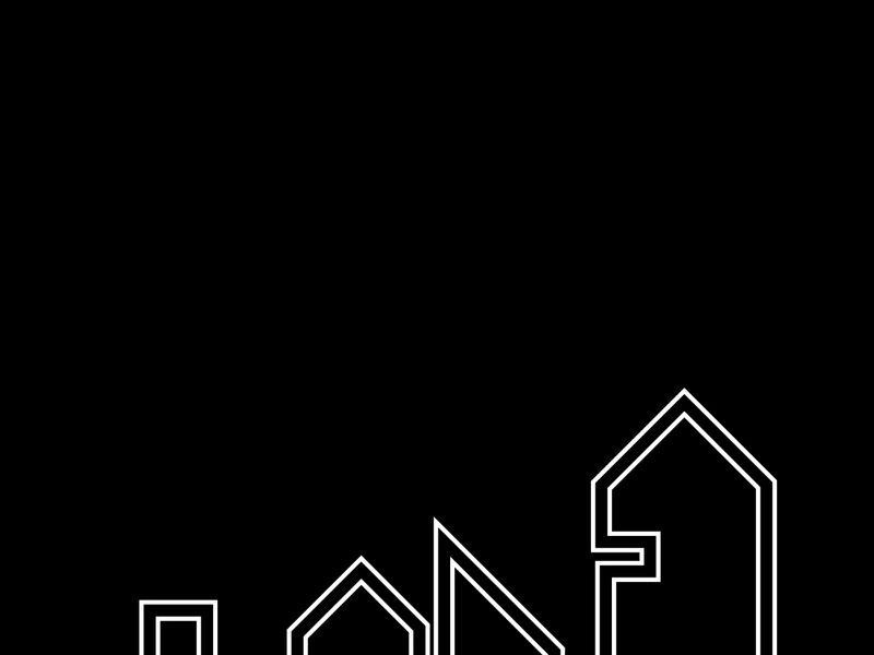 Modern city line buildings logo icons template