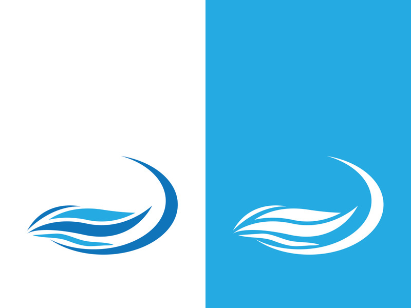 Wave beach vector illustration design logo