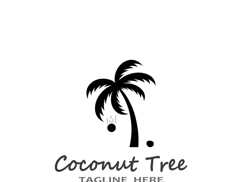 Summer palm tree logo design.