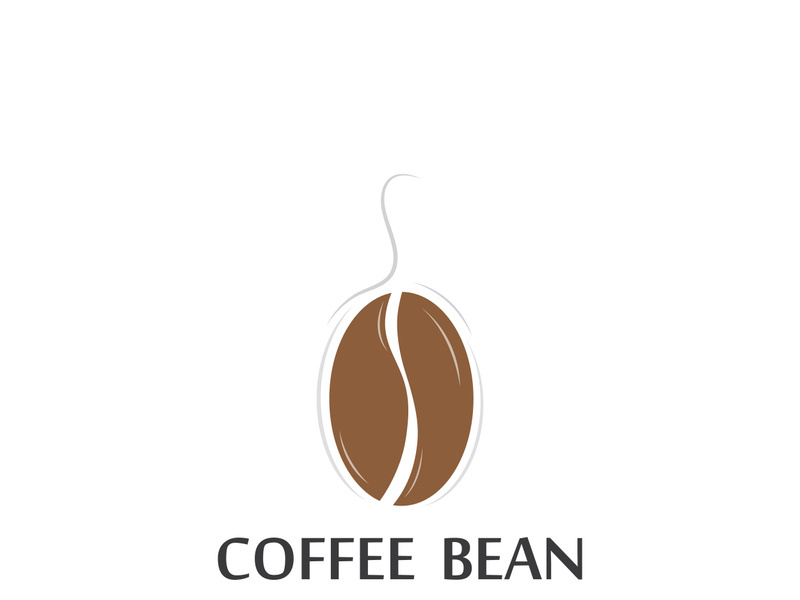 Coffee bean logo for cafe, business, label.