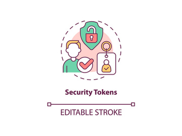 Security tokens concept icon preview picture