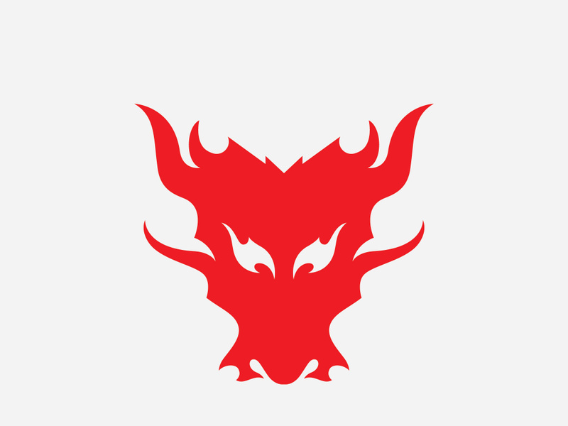 Dragon head logo vector icon
