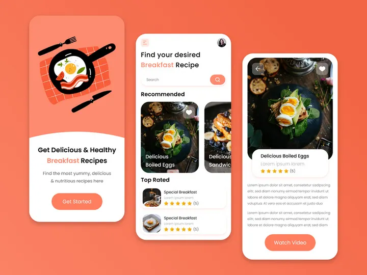 Breakfast Recipes App UI preview picture