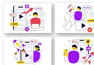10 Viral Topic Vector Illustration