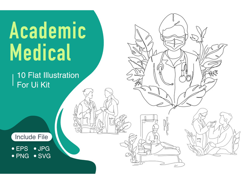 Academic medical flat illustrations