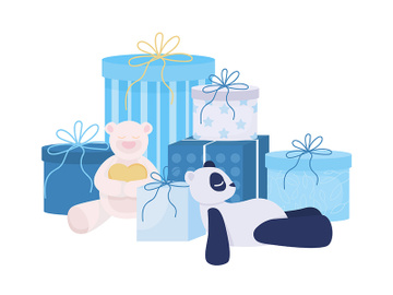 Gifts and presents for child semi flat color vector object preview picture