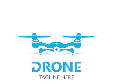 Drone aerial with camera vector template icon. logo photography drone vector. quadcopter flat style illustration preview picture