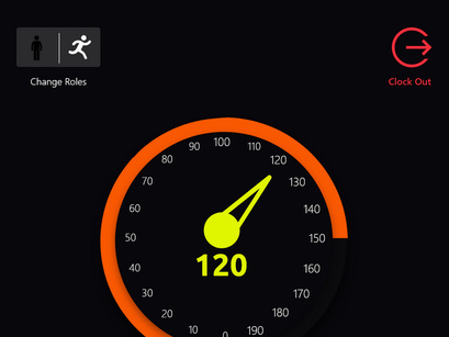 Speedometer App Screen Concept with Glassy Buttons Concept