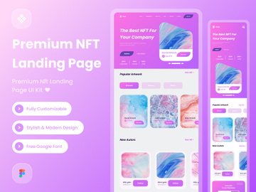 nft landing page template design preview picture