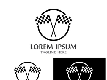 Creative and modern racing flag logo design. preview picture