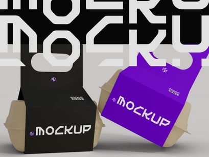 Food Container with Holder Mockup