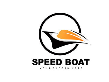 Speed Boat Logo, Fast Cargo Ship Vector, Sailboat, Design For Ship Manufacturing Company, Waterway Shipping, Marine Vehicles preview picture